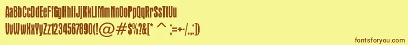 Fonte Apicalc – fontes marrons em um fundo amarelo