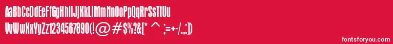フォントApicalc – 赤い背景に白い文字
