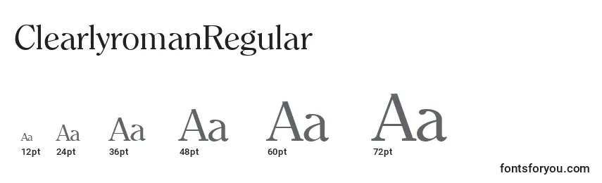 Размеры шрифта ClearlyromanRegular
