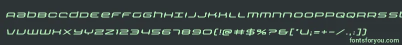 フォントNextwaveexpandital – 黒い背景に緑の文字
