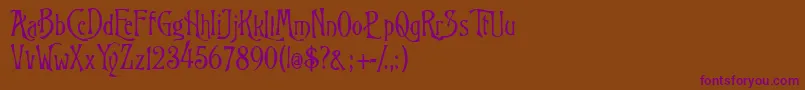 RugklachtJ Font – Purple Fonts on Brown Background