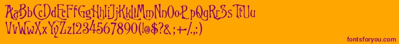 RugklachtJ Font – Purple Fonts on Orange Background