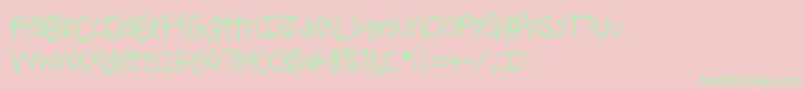 RebeccaSfont Font – Green Fonts on Pink Background