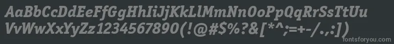 フォントOfficinaSerItcExtraBoldItalic – 黒い背景に灰色の文字
