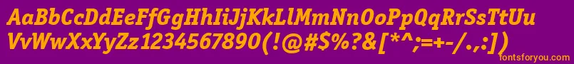 OfficinaSerItcExtraBoldItalic Font – Orange Fonts on Purple Background