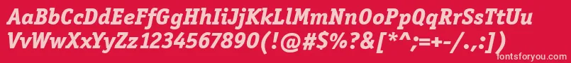 OfficinaSerItcExtraBoldItalic Font – Pink Fonts on Red Background