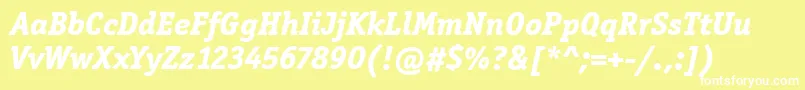 OfficinaSerItcExtraBoldItalic Font – White Fonts on Yellow Background