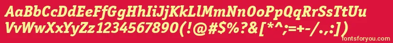 OfficinaSerItcExtraBoldItalic Font – Yellow Fonts on Red Background