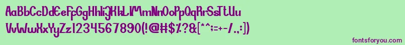 SiCantik Font – Purple Fonts on Green Background