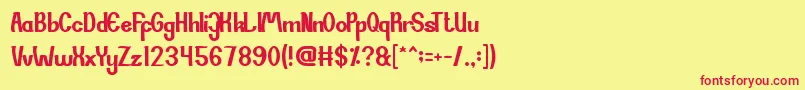 SiCantik Font – Red Fonts on Yellow Background