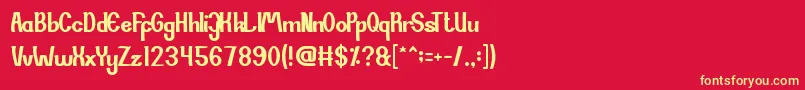 SiCantik Font – Yellow Fonts on Red Background