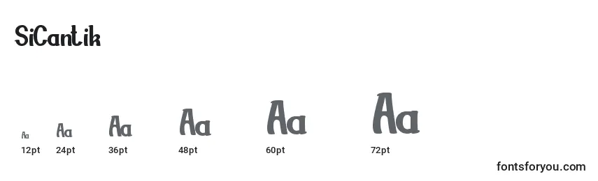 Размеры шрифта SiCantik