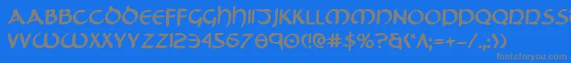 フォントTristramb – 青い背景に灰色の文字