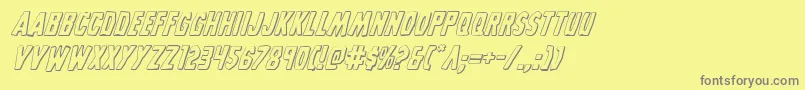 Grimghost3Dital Font – Gray Fonts on Yellow Background