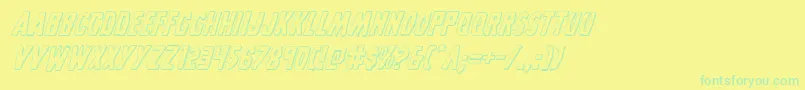 Grimghost3Dital-Schriftart – Grüne Schriften auf gelbem Hintergrund