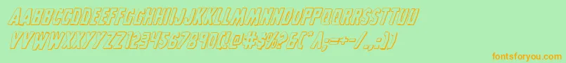 Grimghost3Dital Font – Orange Fonts on Green Background