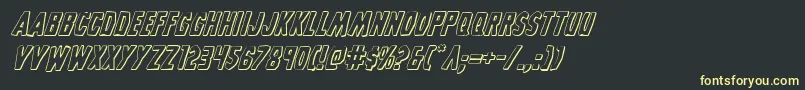 Grimghost3Dital Font – Yellow Fonts on Black Background