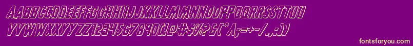 Grimghost3Dital-Schriftart – Gelbe Schriften auf violettem Hintergrund