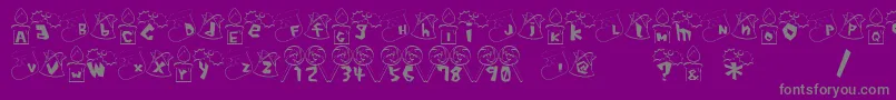 Lisätietoja XmasFont-fontista XmasFont-fontti – harmaat kirjasimet violetilla taustalla