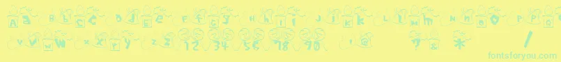 Więcej informacji o czcionce XmasFont Czcionka XmasFont – zielone czcionki na żółtym tle