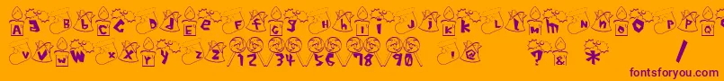 XmasFont Font – Purple Fonts on Orange Background