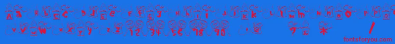 More about XmasFont Font XmasFont Font – Red Fonts on Blue Background