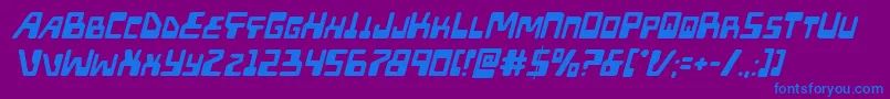 Xpedital Font – Blue Fonts on Purple Background