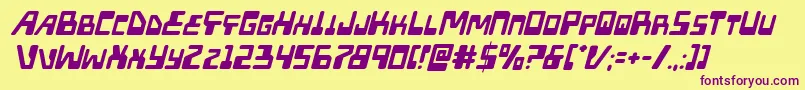 Xpedital Font – Purple Fonts on Yellow Background