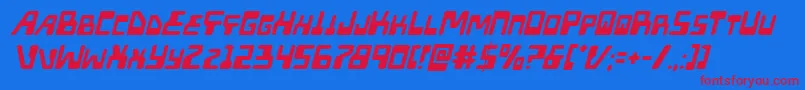 Xpedital Font – Red Fonts on Blue Background
