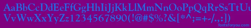 GoudyBold Font – Blue Fonts on Purple Background