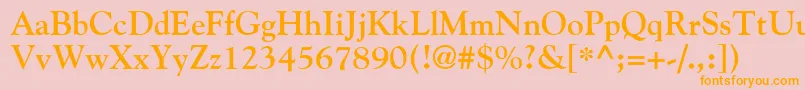 GoudyBold Font – Orange Fonts on Pink Background