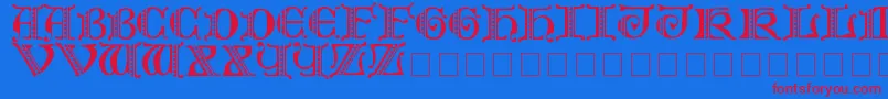 FolksPs Font – Red Fonts on Blue Background