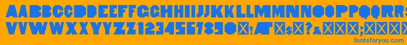 HeptagonfrenchLimitedFreeEdition Font – Blue Fonts on Orange Background