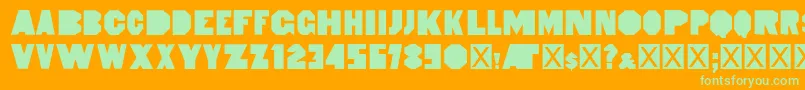 HeptagonfrenchLimitedFreeEdition Font – Green Fonts on Orange Background