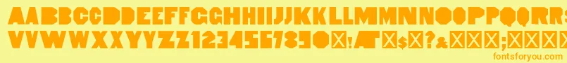 HeptagonfrenchLimitedFreeEdition Font – Orange Fonts on Yellow Background