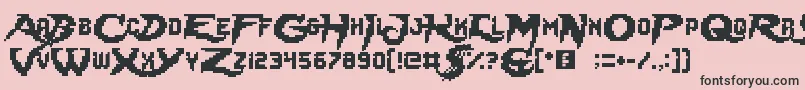 フォントLadyRadical – ピンクの背景に黒い文字