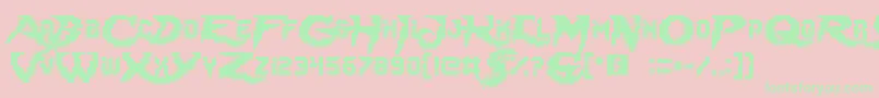 LadyRadical Font – Green Fonts on Pink Background