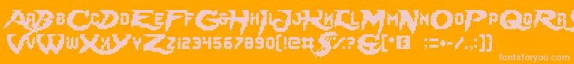フォントLadyRadical – オレンジの背景にピンクのフォント
