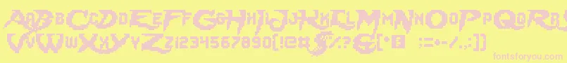 LadyRadical Font – Pink Fonts on Yellow Background