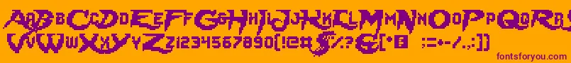 LadyRadical Font – Purple Fonts on Orange Background