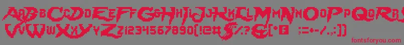 LadyRadical Font – Red Fonts on Gray Background