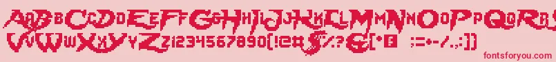 LadyRadical-Schriftart – Rote Schriften auf rosa Hintergrund