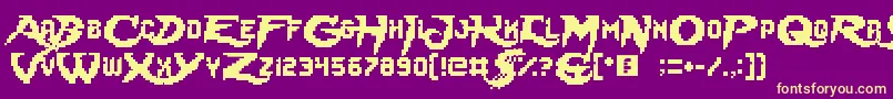Police LadyRadical – polices jaunes sur fond violet