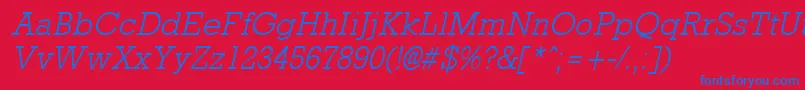 Rockneylight ffy Font – Blue Fonts on Red Background