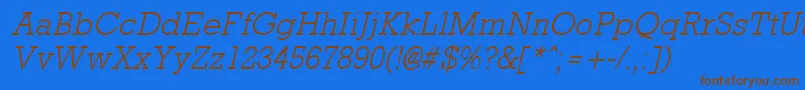 Rockneylight ffy Font – Brown Fonts on Blue Background