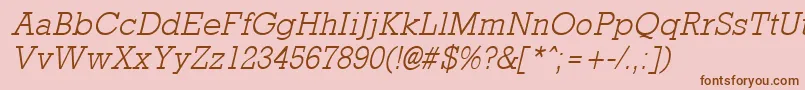 Rockneylight ffy Font – Brown Fonts on Pink Background