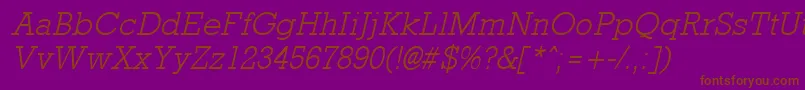 Rockneylight ffy Font – Brown Fonts on Purple Background