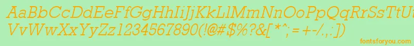 Rockneylight ffy Font – Orange Fonts on Green Background