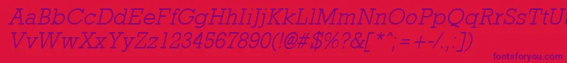 Rockneylight ffy Font – Purple Fonts on Red Background