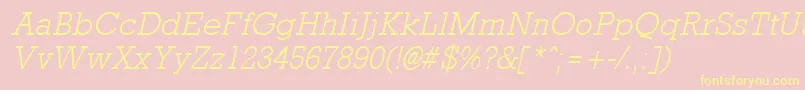 Rockneylight ffy Font – Yellow Fonts on Pink Background